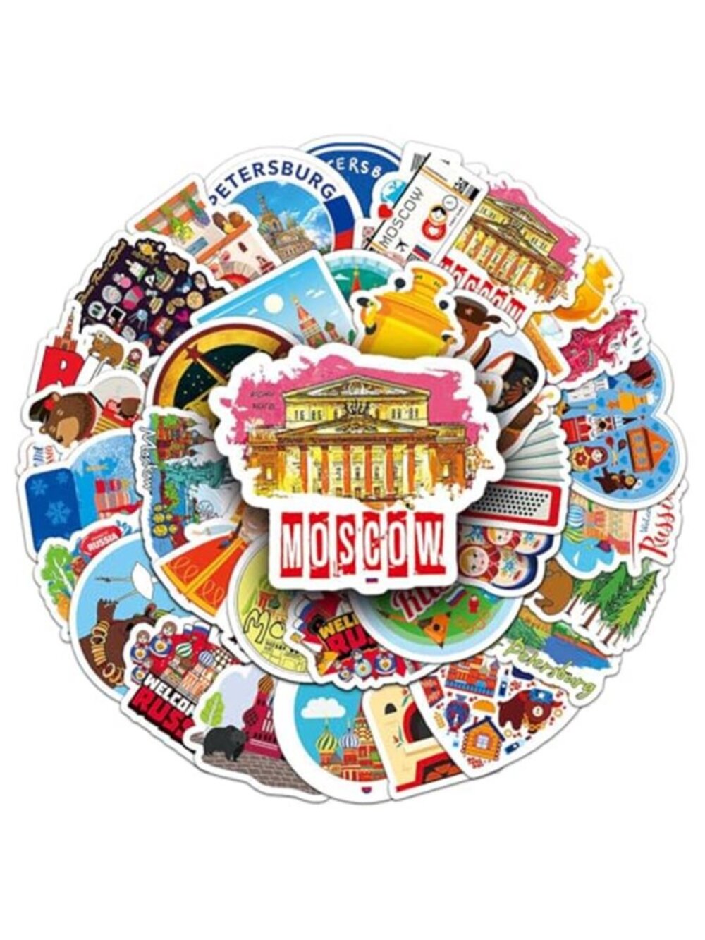 Russia Stickers |50Pcs Russian Dolls Moscow Kremlin Palace Waterproof Vinyl